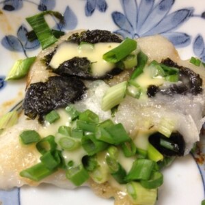 餅生地で作るシャキシャキ水菜と海苔の和風ピザ♪